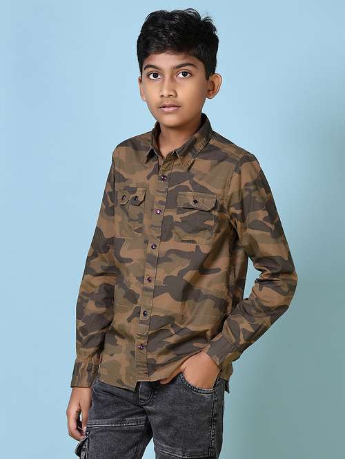 boys camouflage long sleeve casual shirt - 21578500 -  Standard Image - 0
