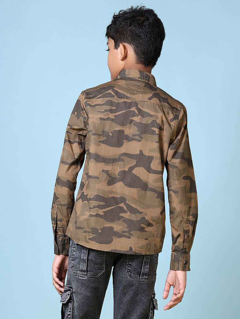 boys camouflage long sleeve casual shirt - 21578500 -  Standard Image - 3