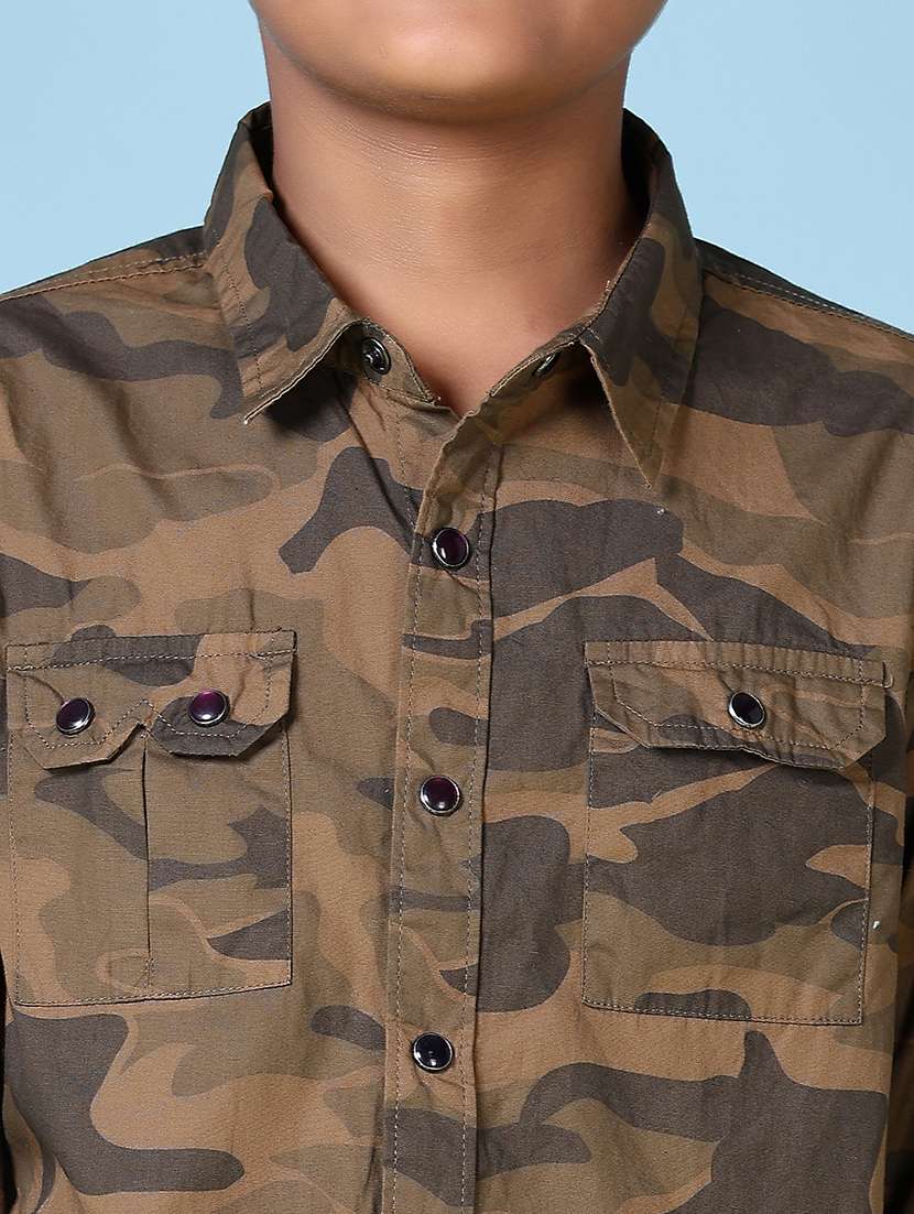 boys camouflage long sleeve casual shirt - 21578500 -  Standard Image - 5
