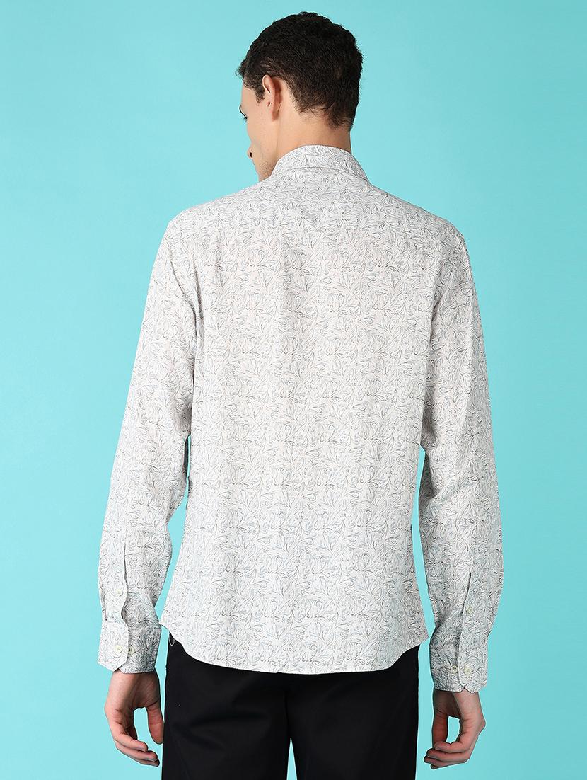 men printed collared long sleeves casual shirt - 21578509 - Standard Image - 3