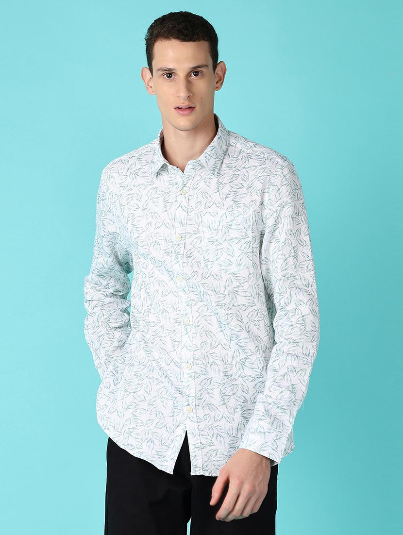 men printed collared long sleeves casual shirt - 21578511 -  Zoom Image - 0