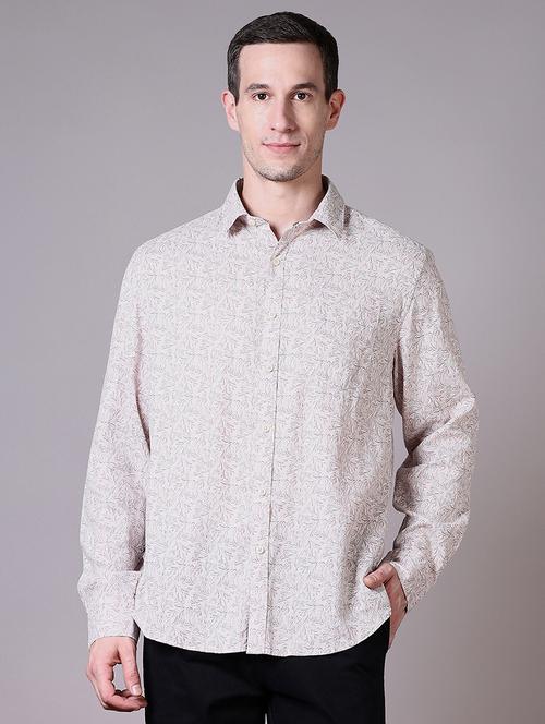 men printed collared long sleeves casual shirt - 21578513 - Standard Image - 0