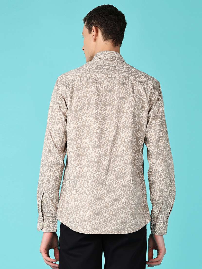 men printed collared long sleeves casual shirt - 21578515 -  Standard Image - 3