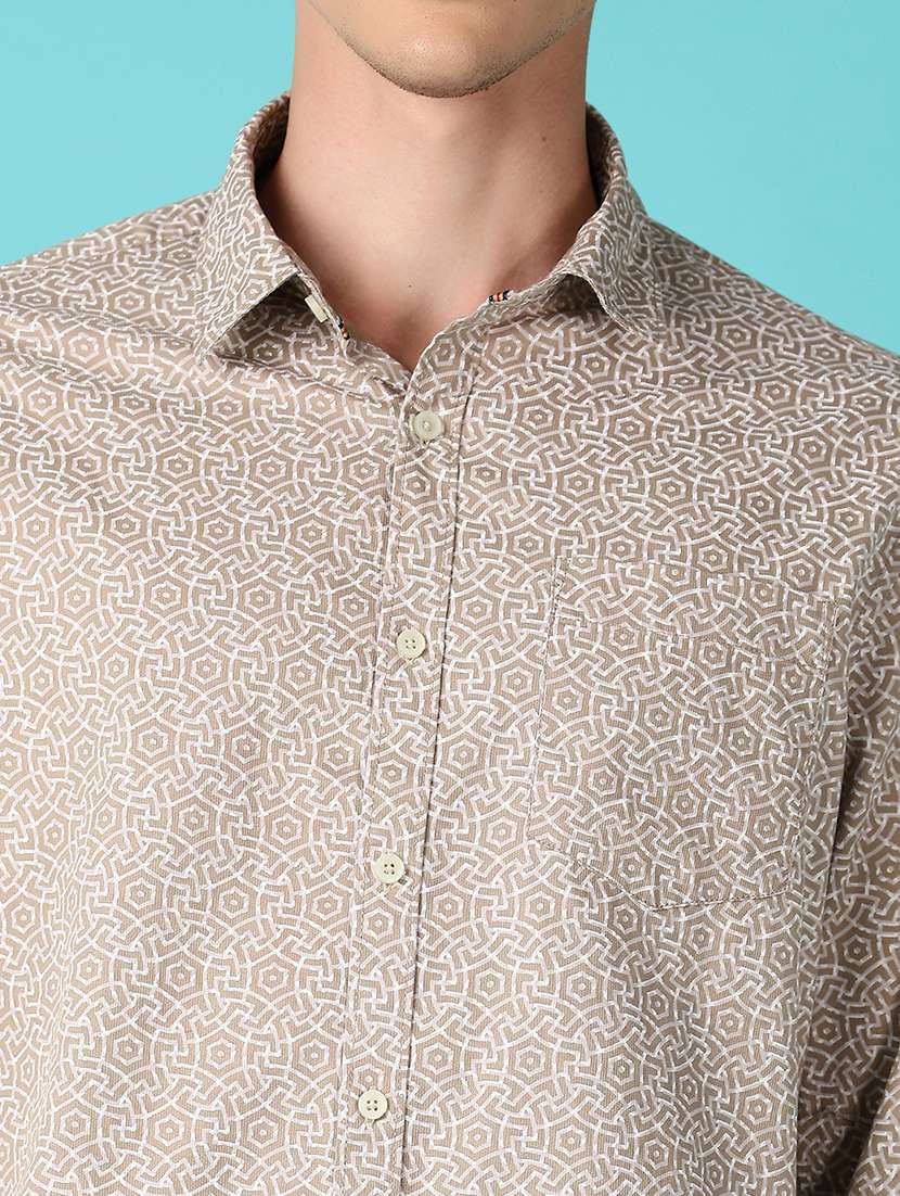 men printed collared long sleeves casual shirt - 21578515 -  Standard Image - 5