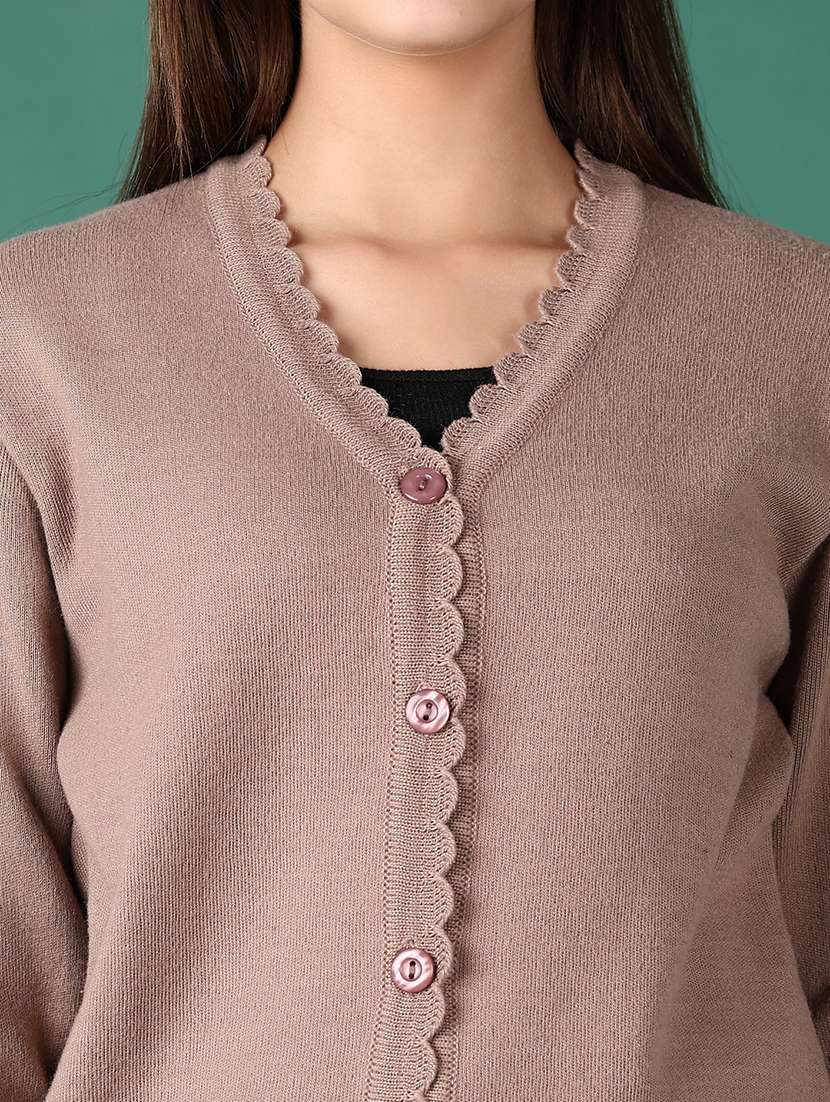 women solid long sleeve cardigan - 21578520 -  Standard Image - 5