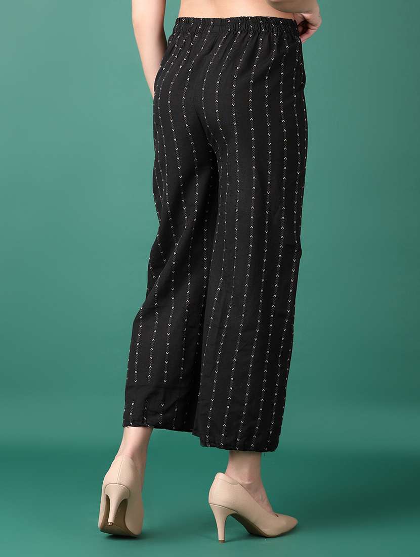 women black printed palazzos - 21578538 - Standard Image - 3