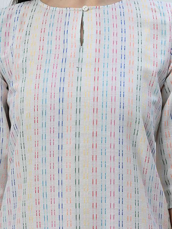 women self design three quarter sleeve kurta pant set - 21578650 - Standard Image - 5
