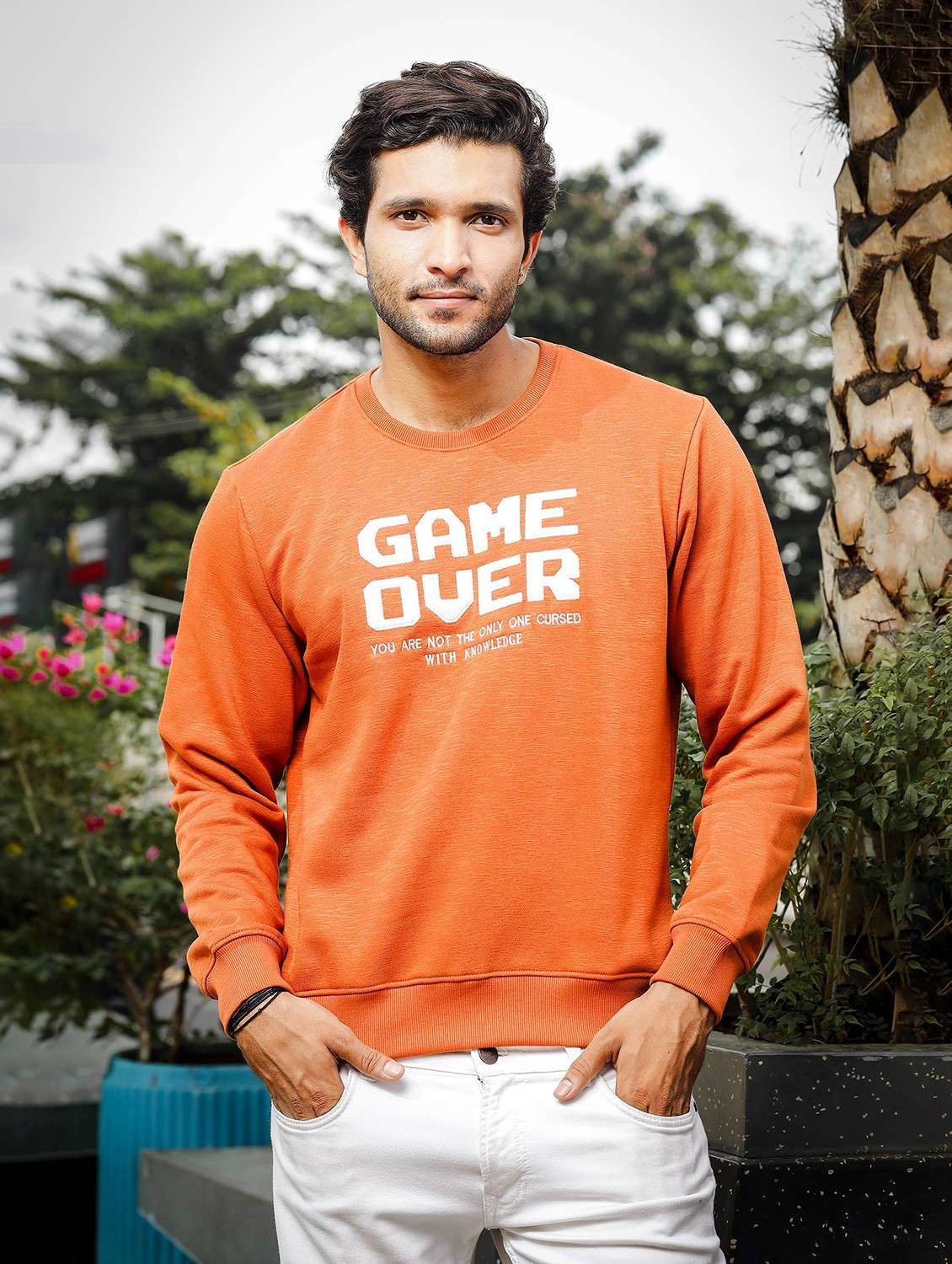 men chest print regular fit sweatshirt - 21578655 -  Zoom Image - 0