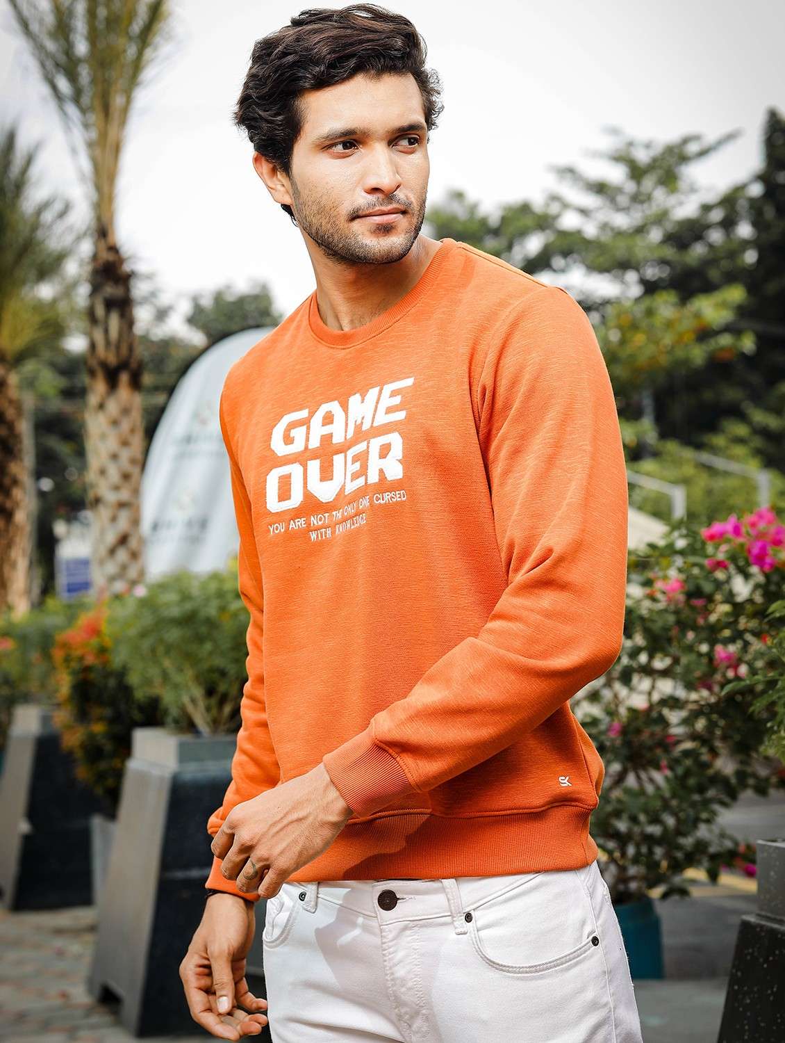 men chest print regular fit sweatshirt - 21578655 -  Standard Image - 3