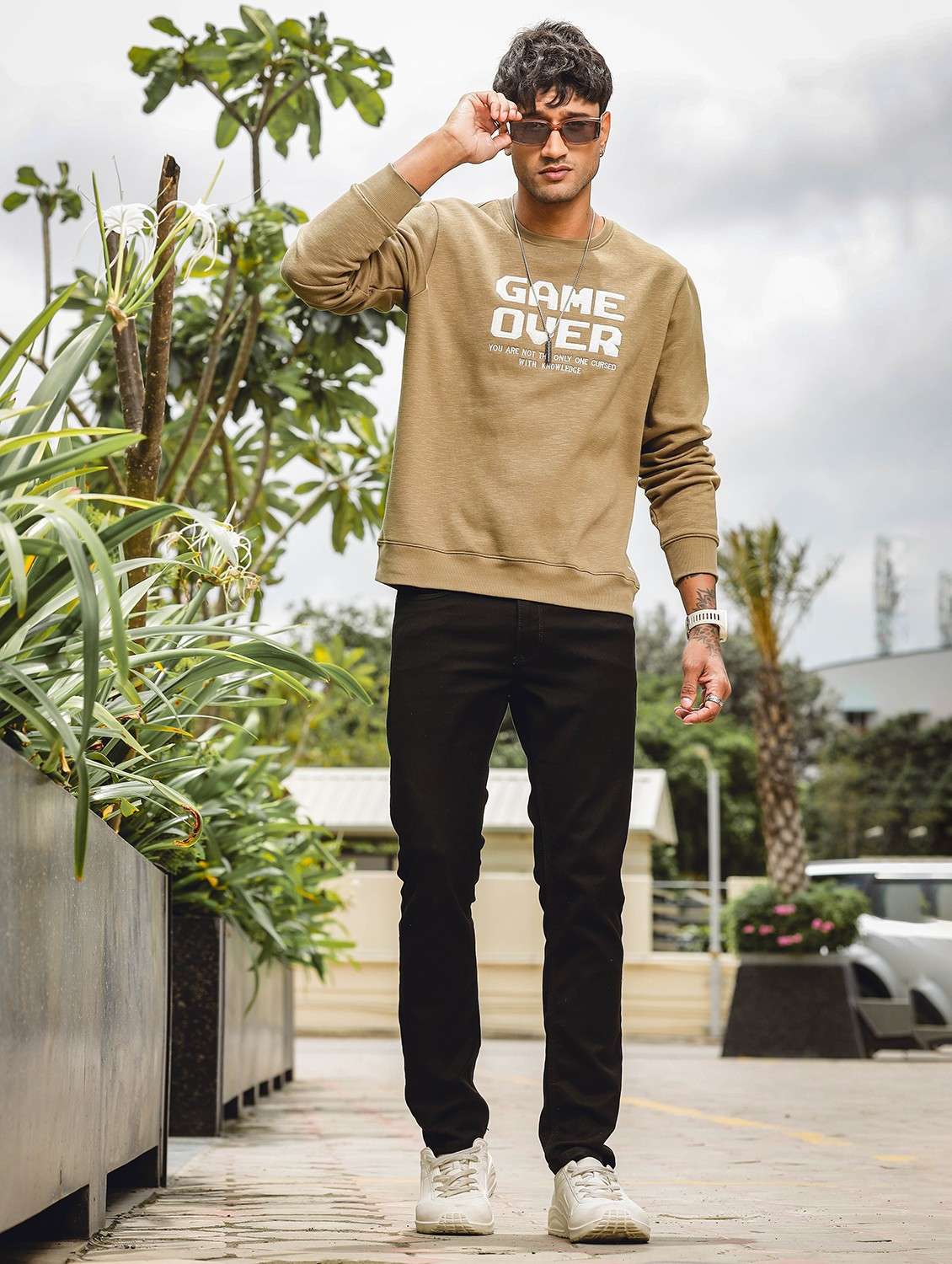 men chest print regular fit sweatshirt - 21578656 -  Standard Image - 5