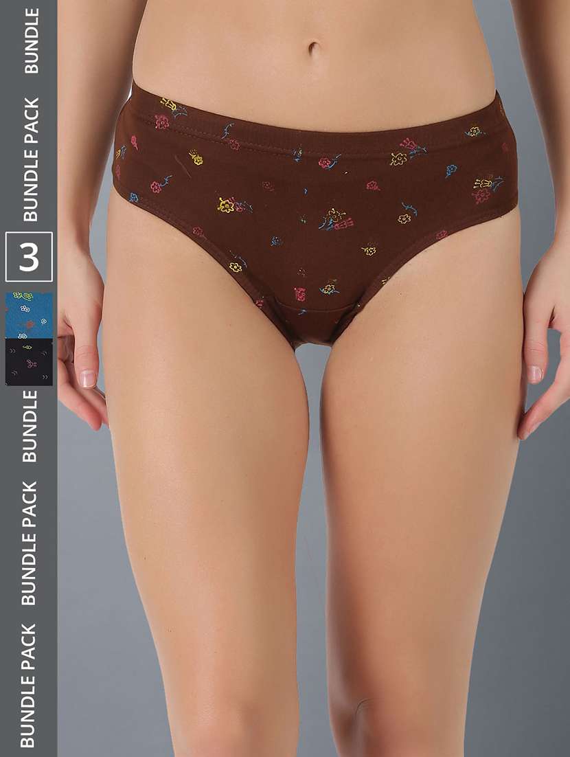 women printed cotton panty combo