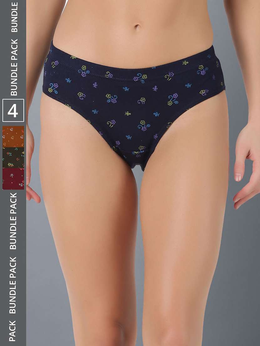 women printed cotton panty combo