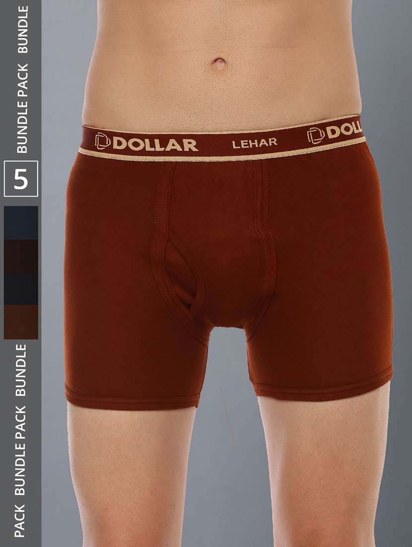 men pack of 5 solid trunks