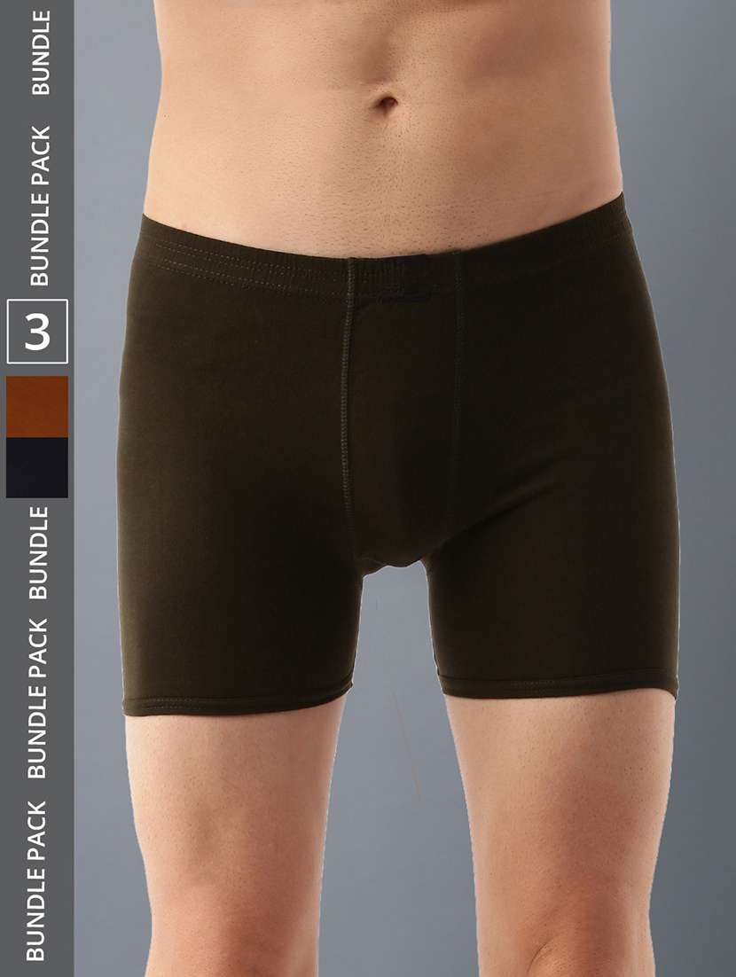 men solid cotton trunks combo