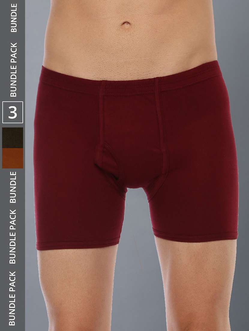 men solid cotton trunks combo