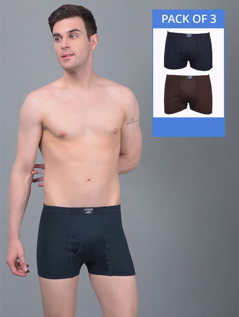 men pack of 3 solid trunks