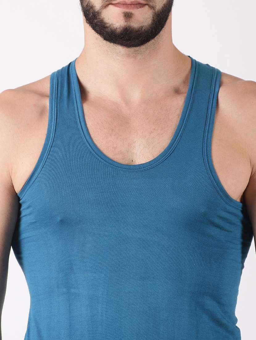 men pack of 4 solid sleeveless vest - 21579010 -  Standard Image - 3
