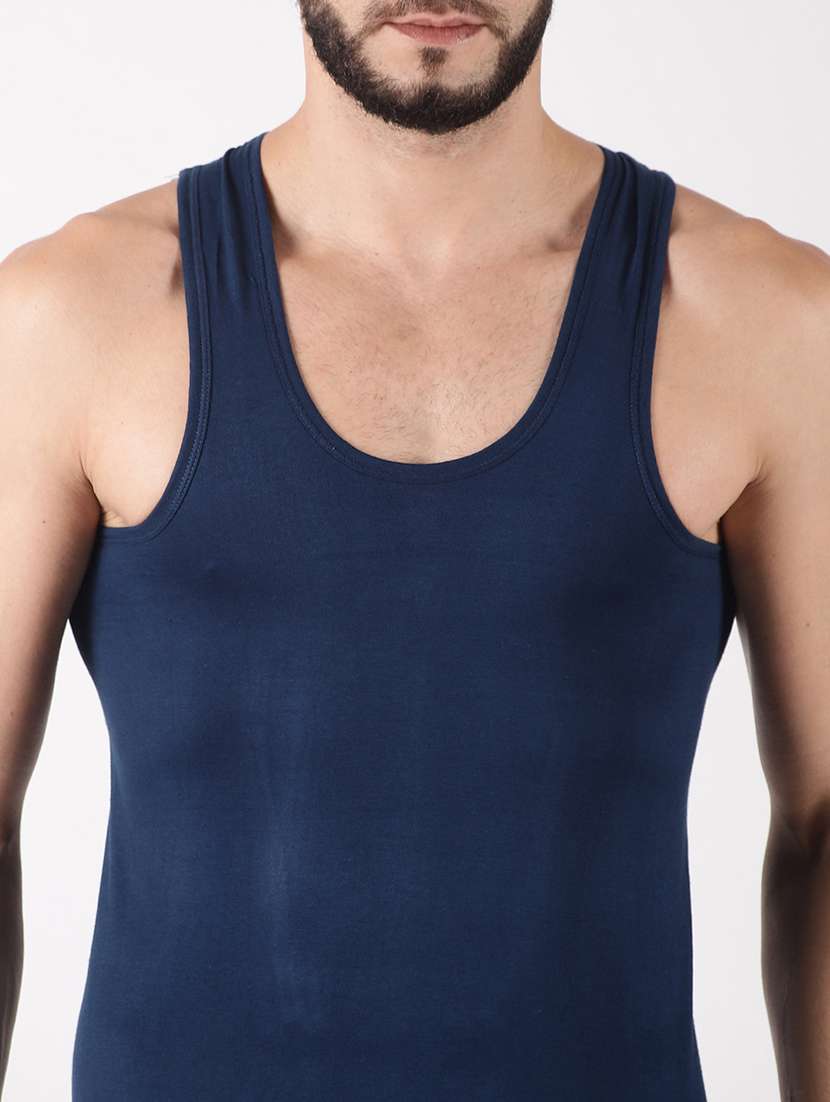 men pack of 6 solid sleeveless vest - 21579018 -  Standard Image - 3