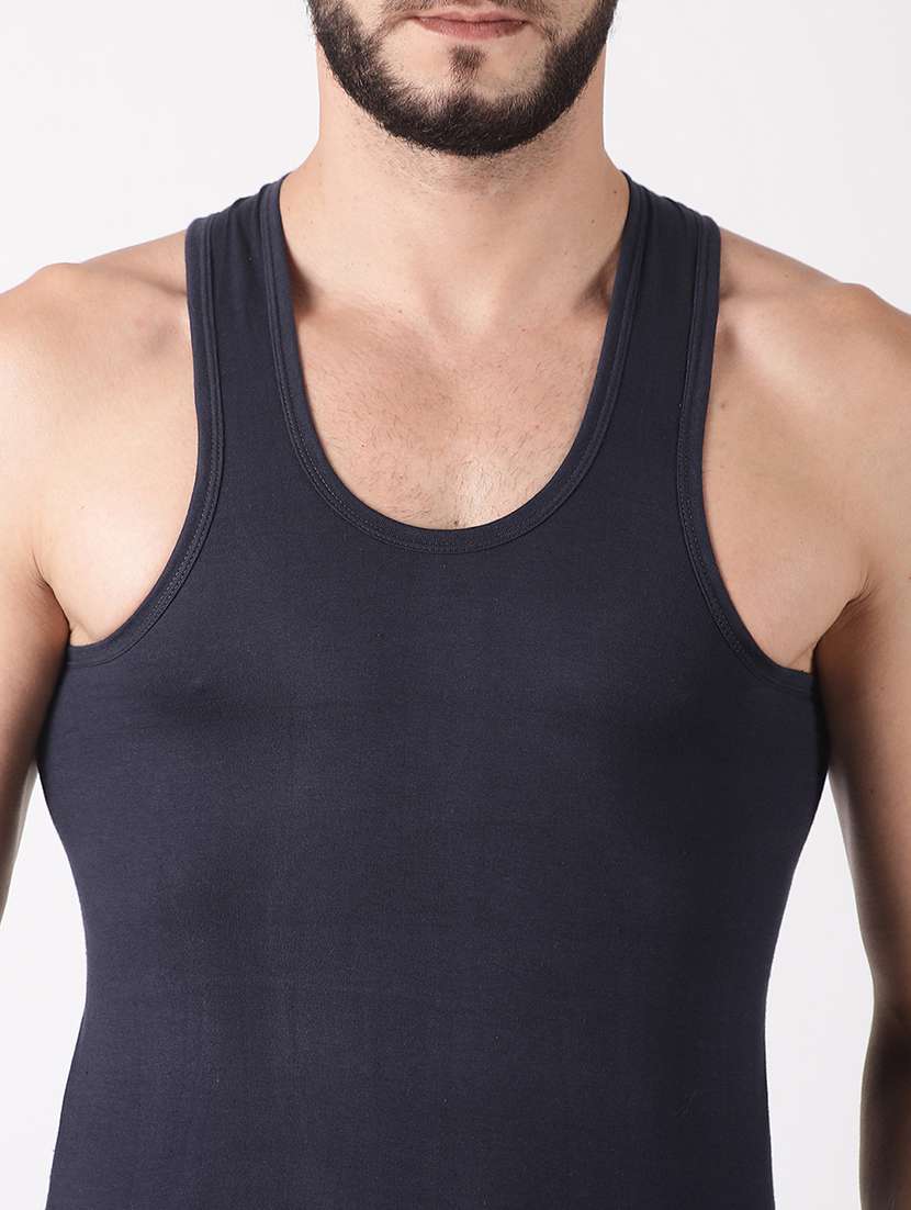 men pack of 7 solid sleeveless vest - 21579023 -  Standard Image - 3