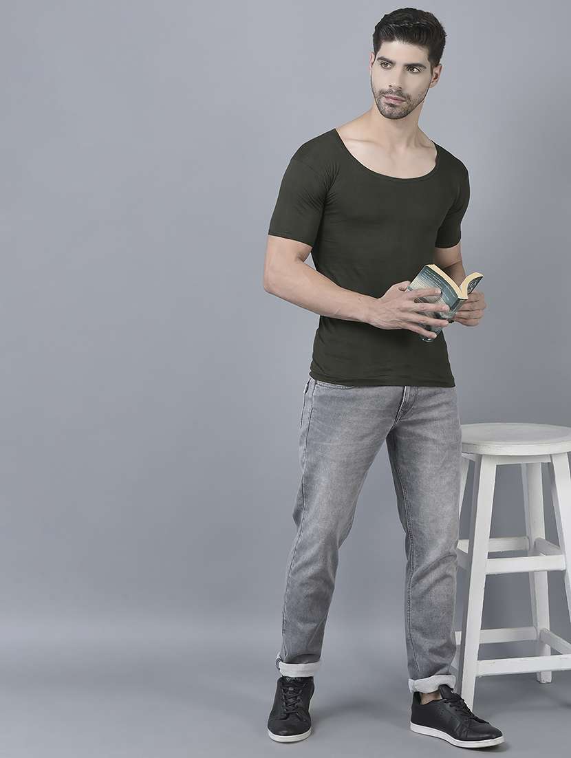 men pack of 3 solid half sleeve vest - 21579055 -  Standard Image - 3