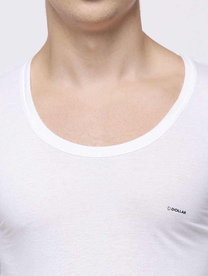 men pack of 8 solid half sleeve vest - 21579088 -  Standard Image - 3