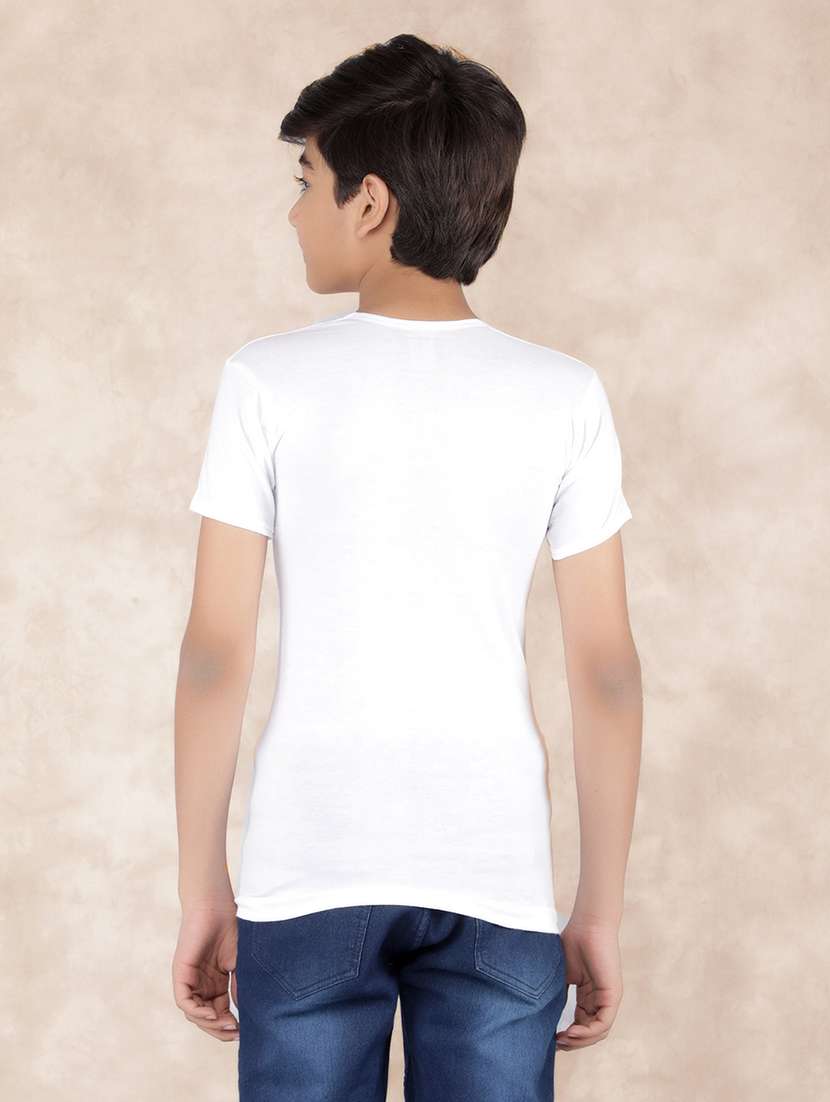 boys solid short sleeve vest combo - 21579143 -  Standard Image - 3