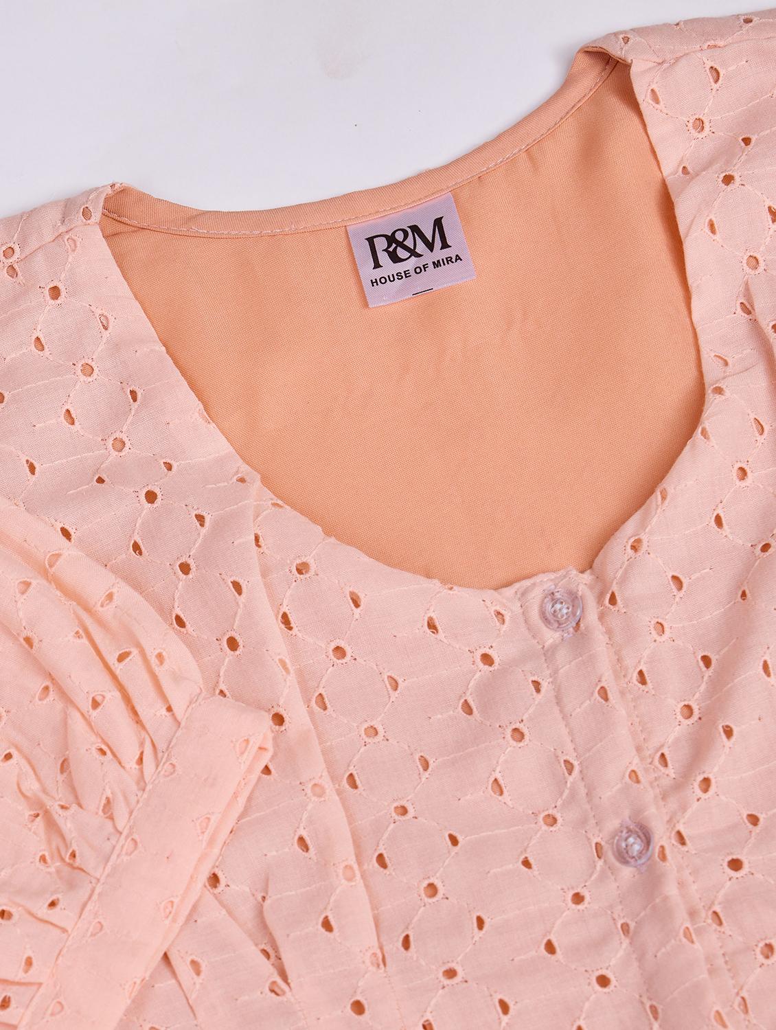 women self design short sleeves a-line top - 21579443 - Standard Image - 5