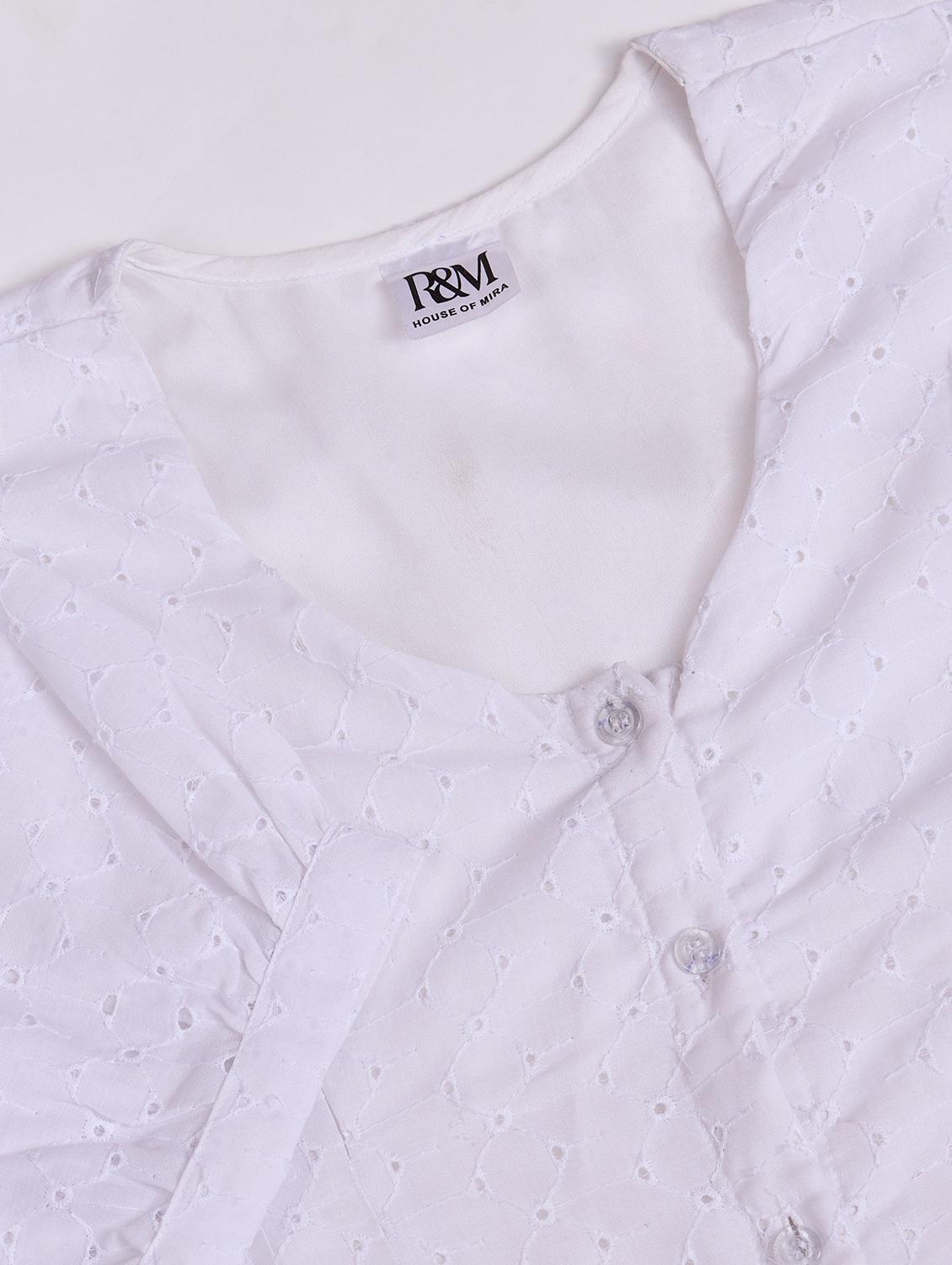 women self design short sleeves a-line top - 21579445 - Standard Image - 5
