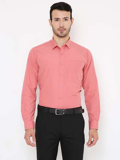 men solid slim fit formal shirt - 21579509 -  Standard Image - 0