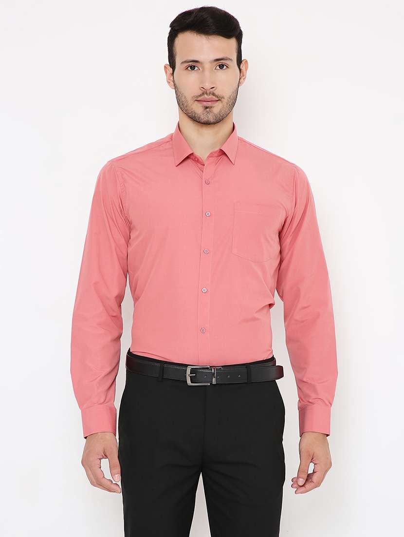 men solid slim fit formal shirt - 21579509 -  Zoom Image - 0