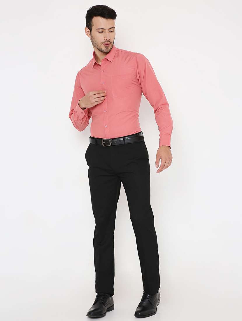 men solid slim fit formal shirt - 21579509 - Standard Image - 3