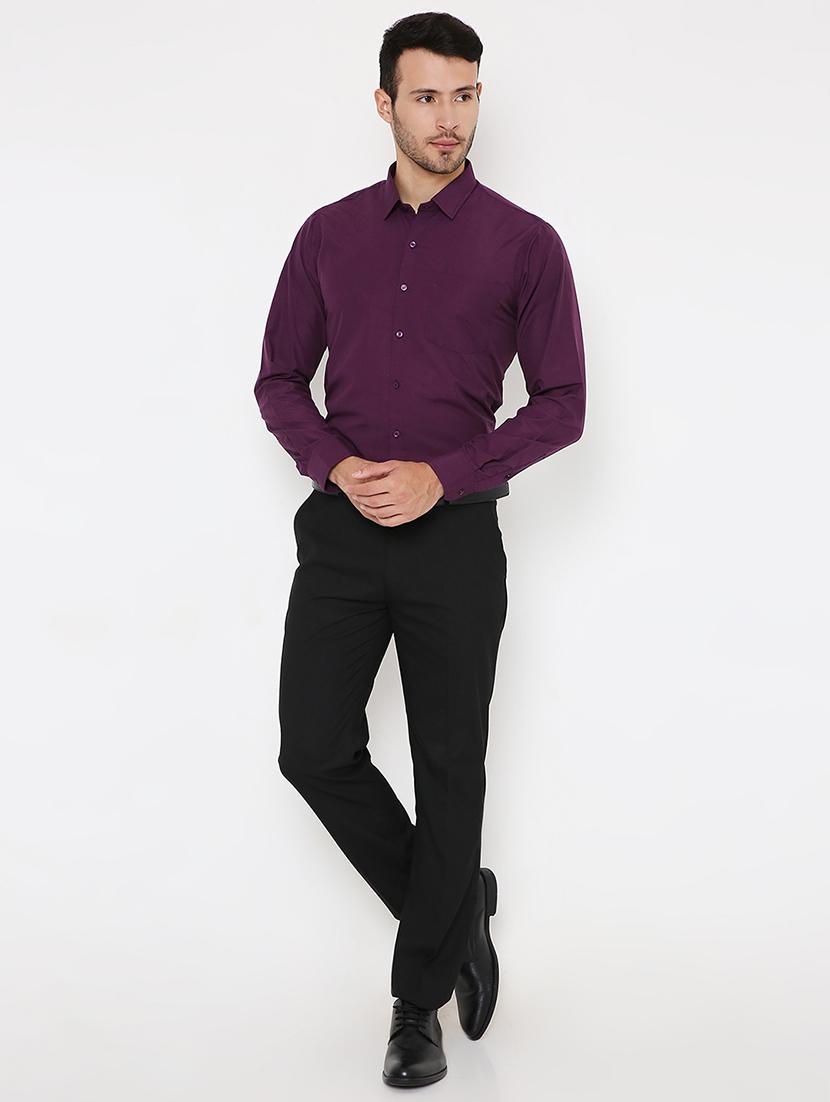men solid collared regular fit formal shirt - 21579512 - Standard Image - 3