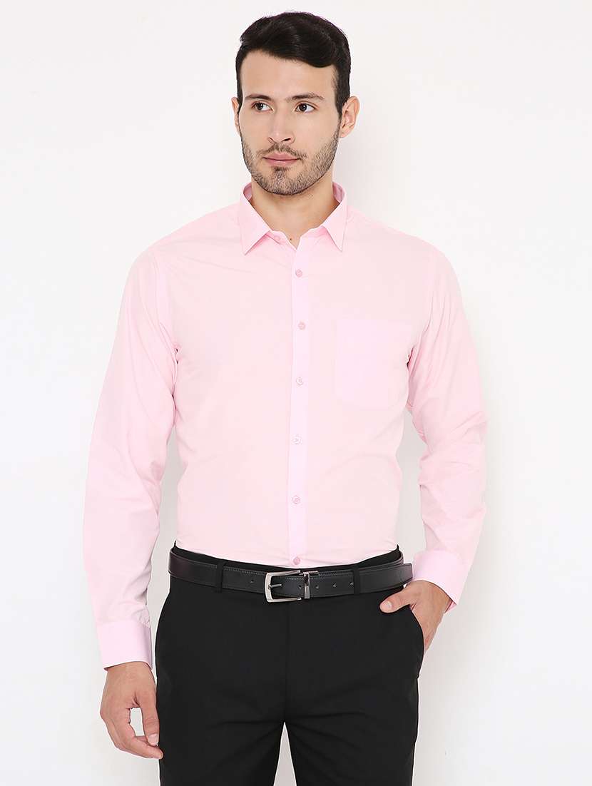 men solid slim fit formal shirt