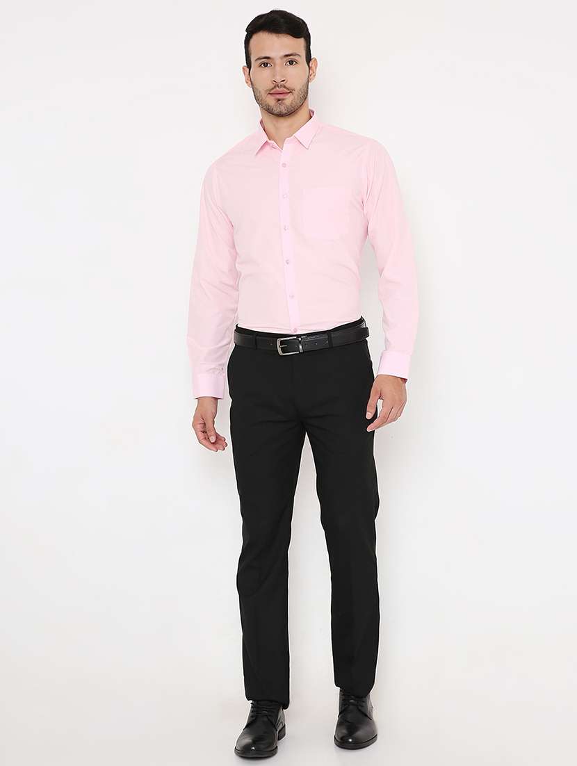 men solid slim fit formal shirt - 21579517 - Standard Image - 3