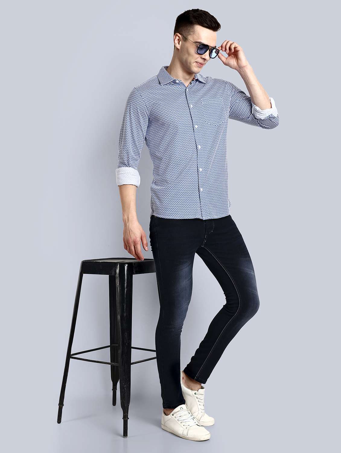 men printed long sleeve casual shirt - 21579526 - Standard Image - 3