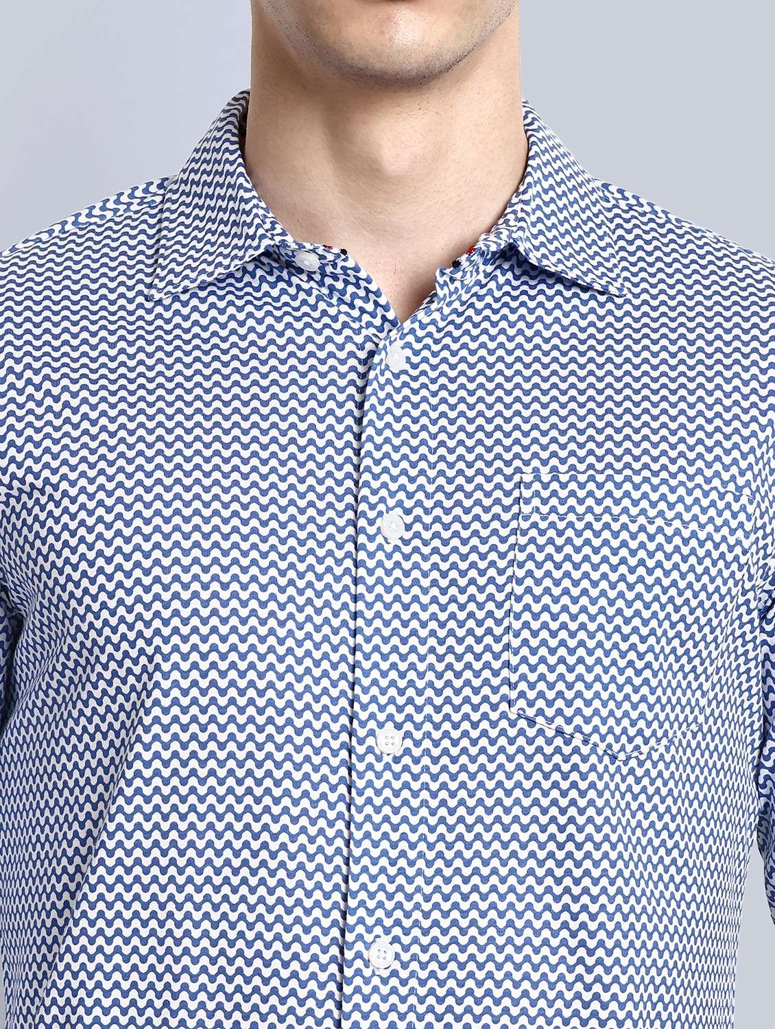 men printed long sleeve casual shirt - 21579526 - Standard Image - 5