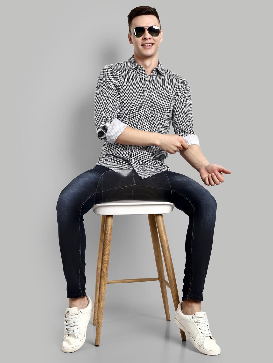 men printed long sleeve casual shirt - 21579527 - Standard Image - 3