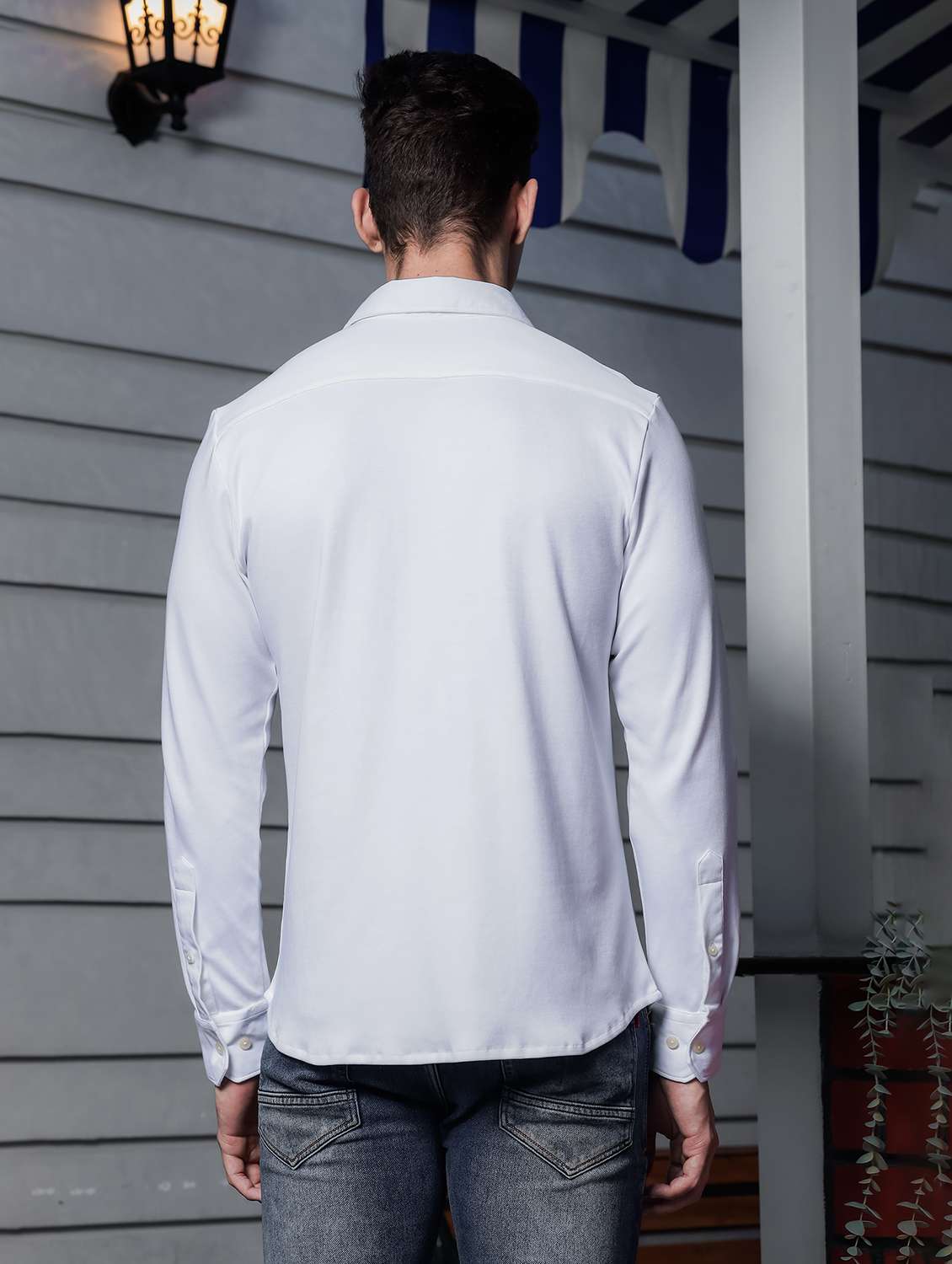 men solid long sleeve casual shirt - 21579534 -  Standard Image - 3