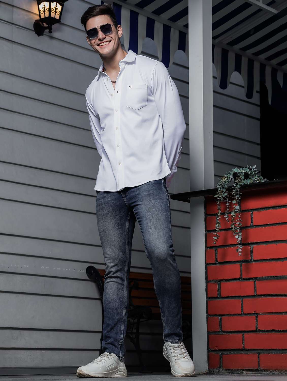 men solid long sleeve casual shirt - 21579534 -  Standard Image - 5