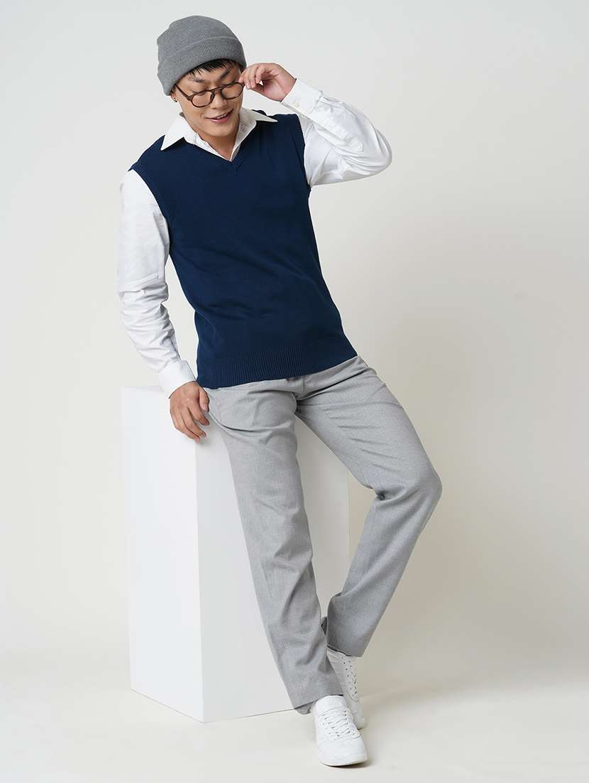 men v neck solid sleeveless pullover - 21579797 -  Standard Image - 3