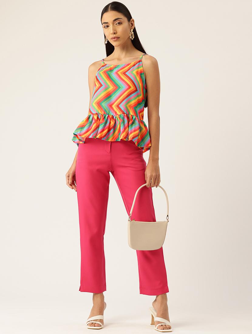 women printed sleeveless peplum top - 21579971 - Standard Image - 3