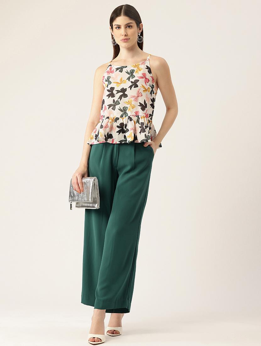 women printed sleeveless peplum top - 21579973 - Standard Image - 3