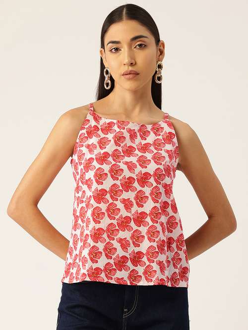 women printed sleeveless straight top - 21579979 -  Standard Image - 0