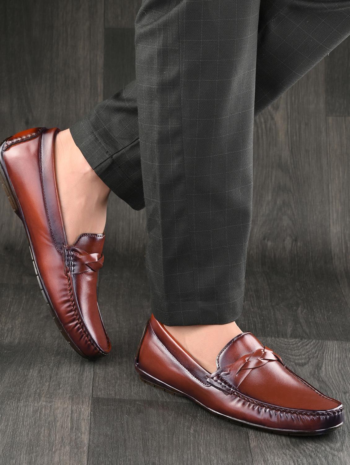 men maroon slip on loafer - 21580022 - Standard Image - 5
