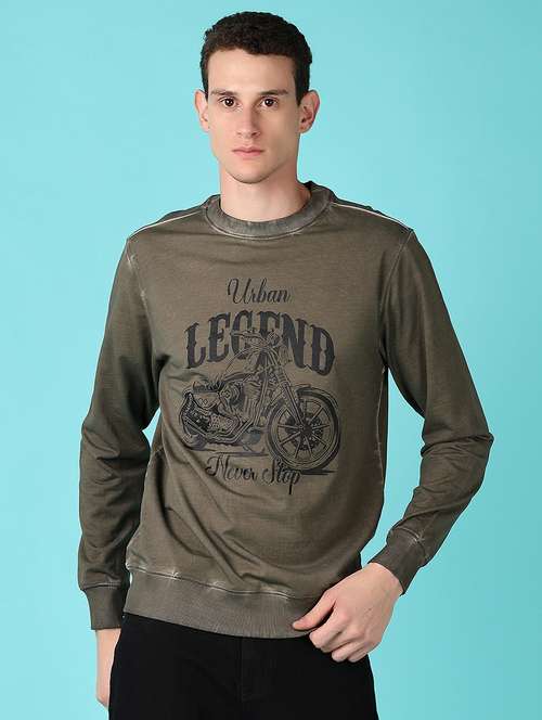 men front print long sleeve sweatshirt - 21580076 -  Standard Image - 0