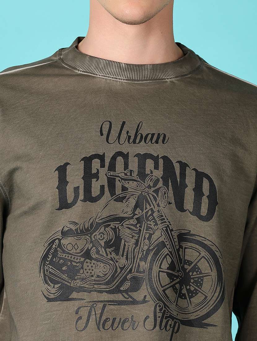 men front print long sleeve sweatshirt - 21580076 -  Standard Image - 5