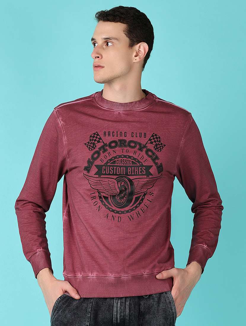 men front print long sleeve sweatshirt