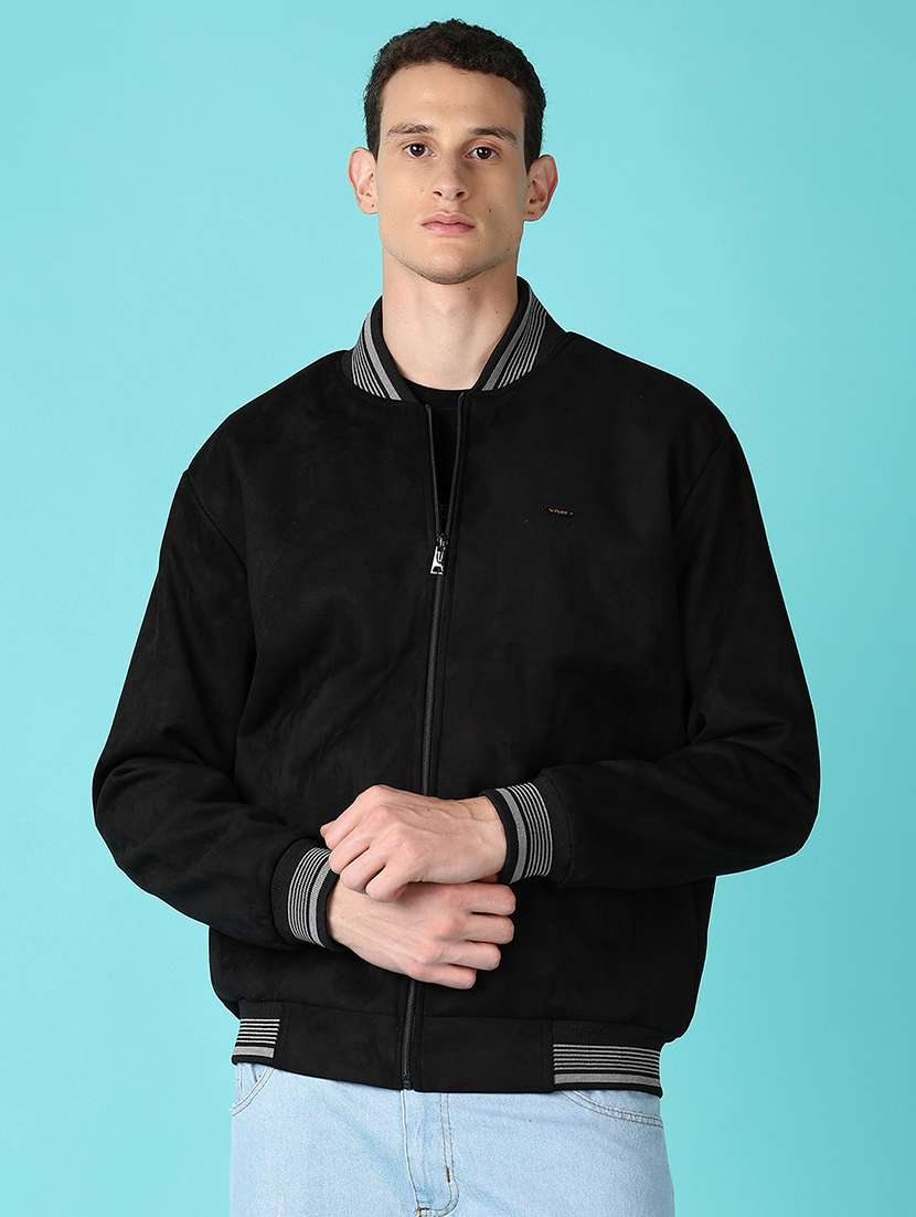 men solid long sleeve casual jacket