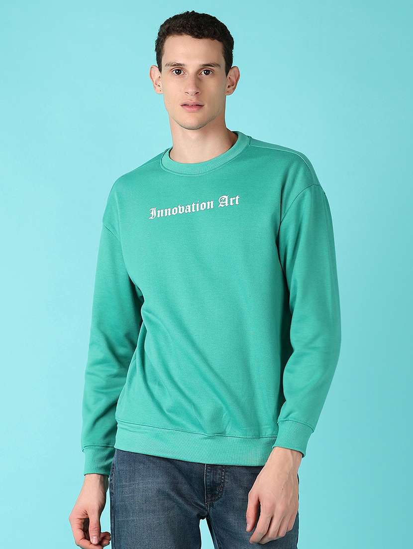 men long sleeves front & back print sweatshirt