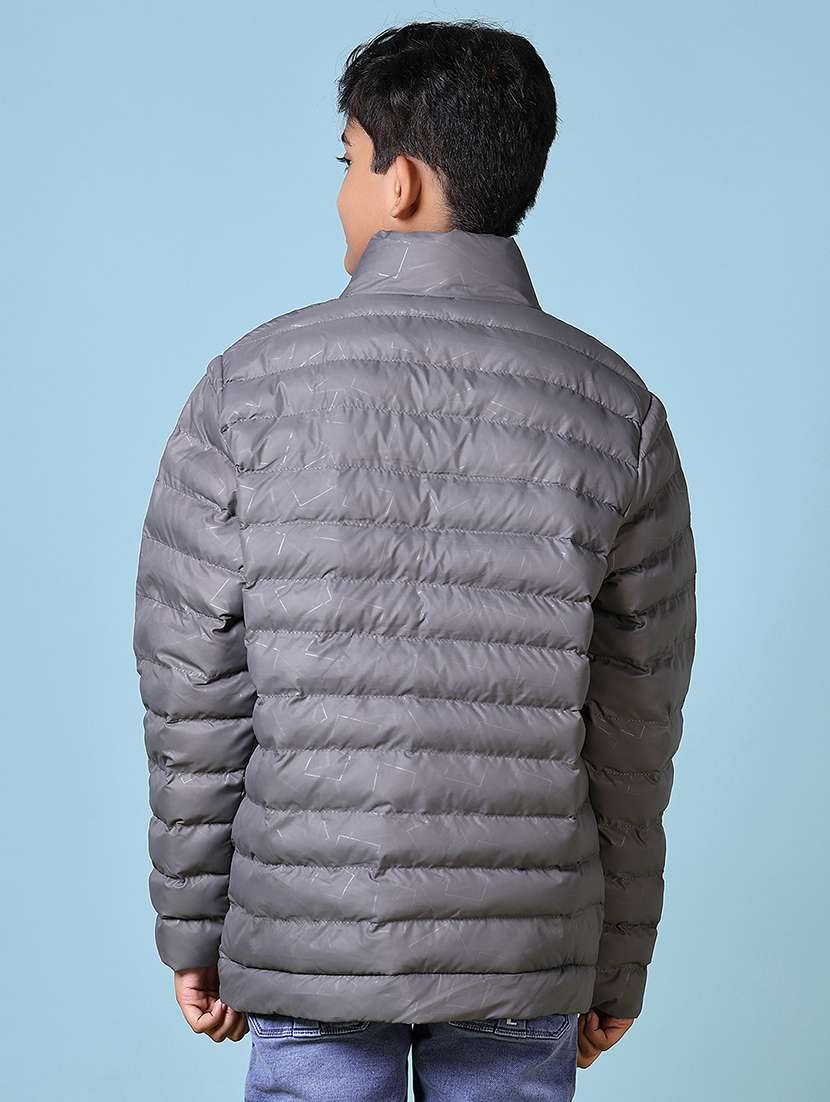 boys solid long sleeve quilted jacket - 21580105 -  Standard Image - 3